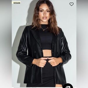 NWT Princess Polly ELLEN FAUX LEATHER BLAZER L/XL